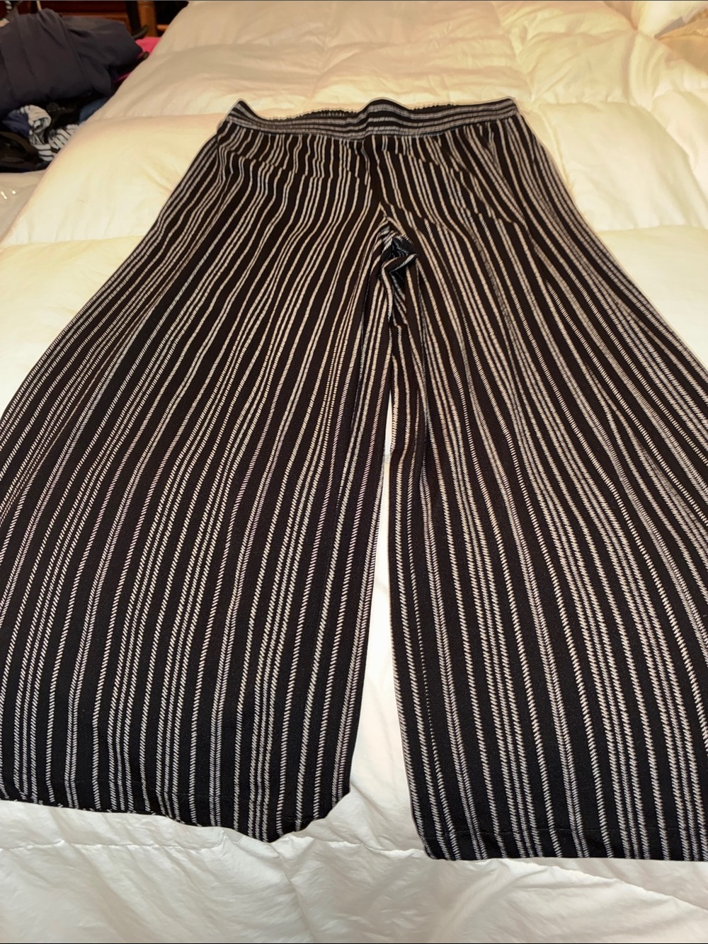 Adrianna Papell Black & White Wide-Leg Pants